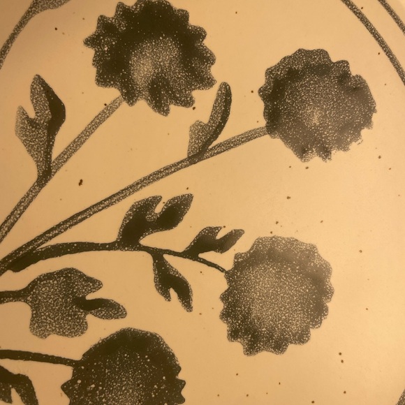 Threshold Floral Patterned Set of 4 Appetizers Plates 
Black and Freckled Cream - Picture 7 of 8